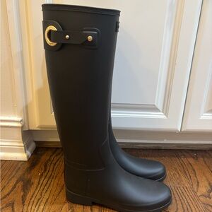Tall Black Hunter Rain Boots